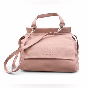 Italian Leather Top‎ Handle Satchel Blush Crossbody Quiet Luxury